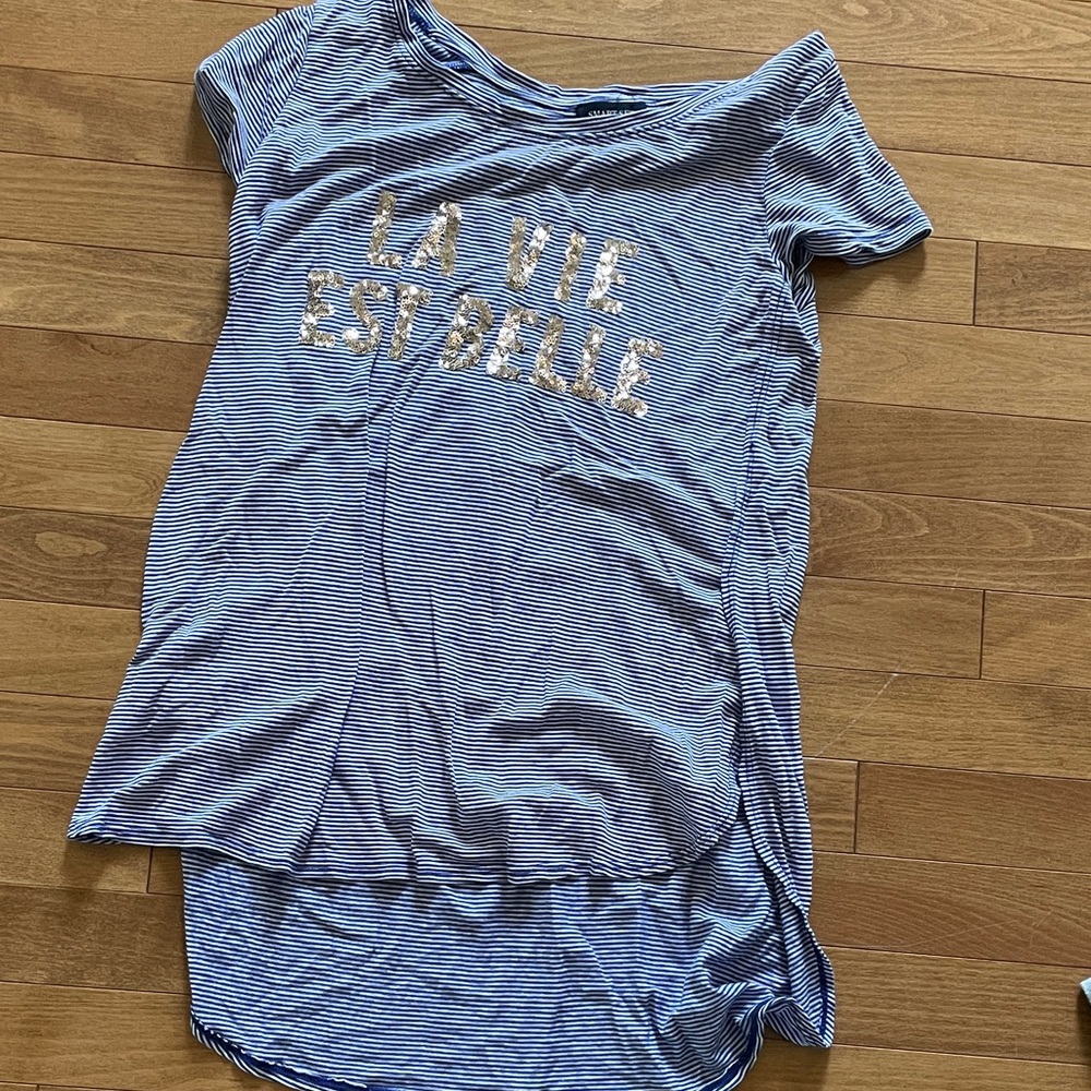 Smart Set Blue Striped Short Sleeve Tee